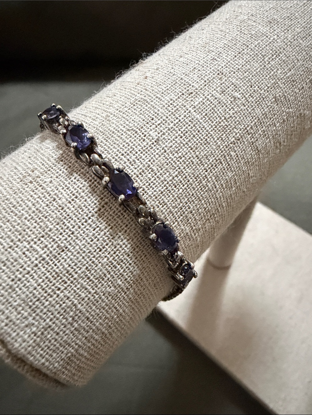 925 Sterling Silver and Tanzanite Bracelet, 7 1/4” / 7 1/2”